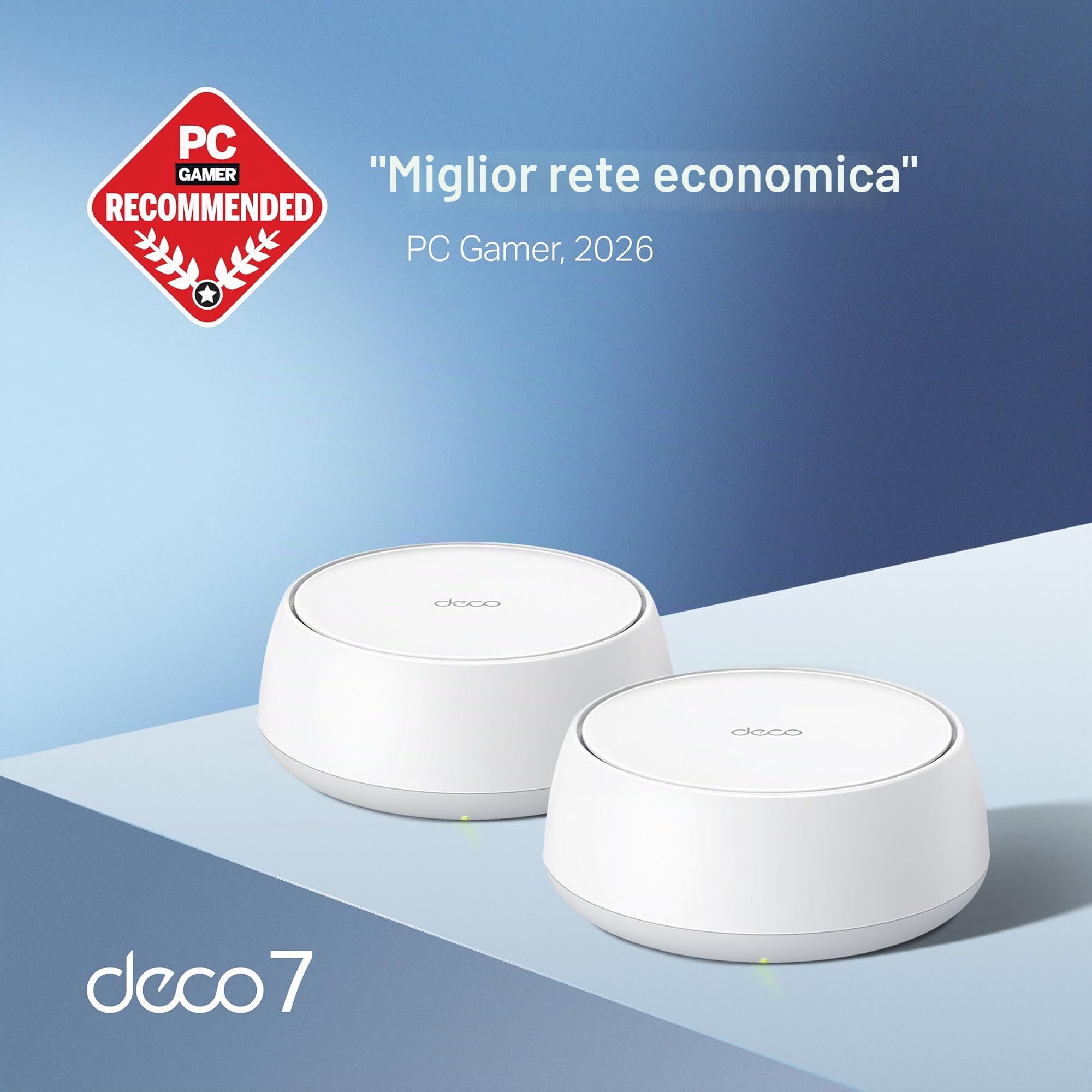 TP-Link BE25 Dual Band BE5000 WiFi 7 Mesh Wi-Fi System | 4 stream 5Gbps, 240MHz | Copre fino a 4.600 m2 | 2 porte 2.5G | VPN, MLO, Roaming AI, HomeShield (confezione da 2)