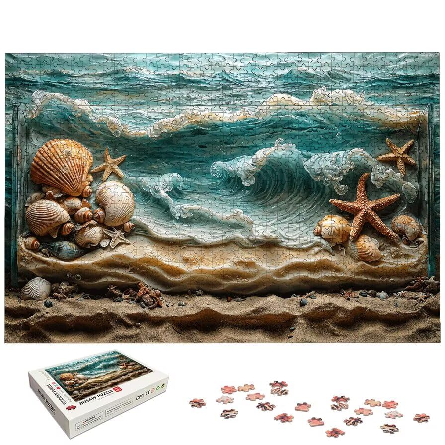 Puzzle 3000 Pezzi Spiaggia, Puzzle Paesaggi in Legno per Adulti, Misura: 122x80 cm, Puzzles 3000 Pezzi per Adulti, Giochi Educativo per Famiglie, Puzzles per Idea Regalo Donna, Decorazioni Casa, -5343