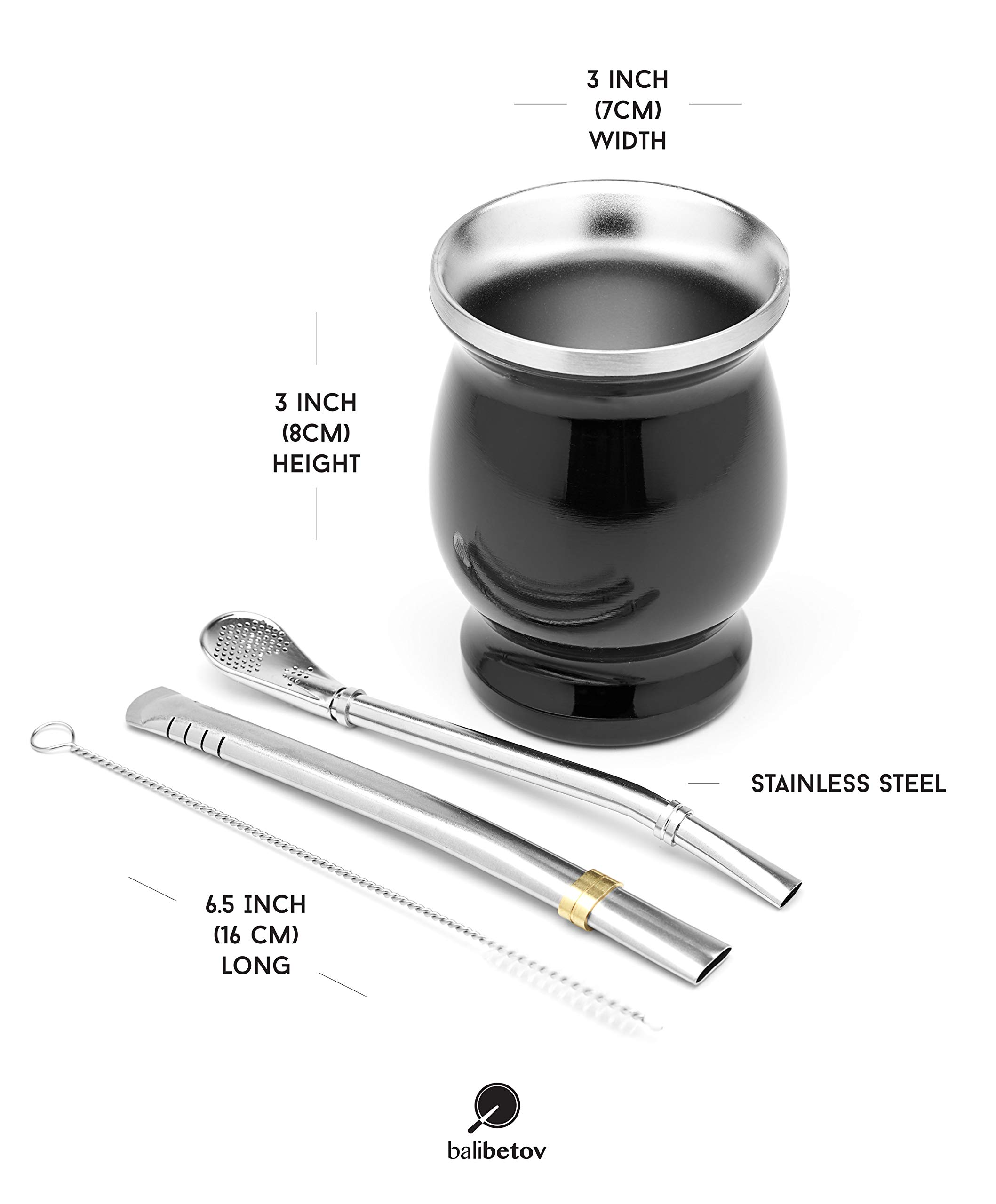 BALIBETOV Mate Cup and Bombilla Set Yerba Mate Set Includes One Yerba