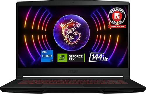 Miniatura 1 de MSI GF63 - Laptop para juegos FHD de 15.6 pulgadas y 144 Hz, procesador Intel Core i7-12650H de 12 generación, NVIDIA GeForce RTX 4050 6GB, memoria