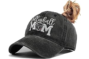 Waldeal Volleyball Mom Adjustable Embroidered Vintage Hat