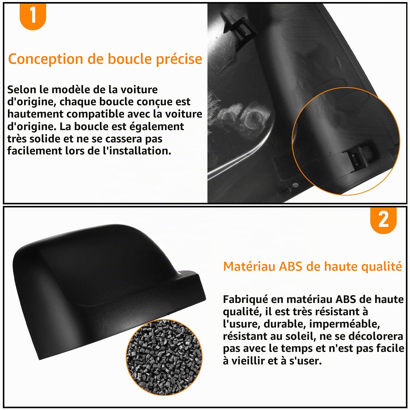 TTCR-II 2 PCS Coque de Rétroviseur Compatibles avec Trafic III X82 Boîtier de Rétroviseur 2014-2024 Première Génération Pour Vauxhall Vivaro 2014-2019 Couverture Miroir（Noir）