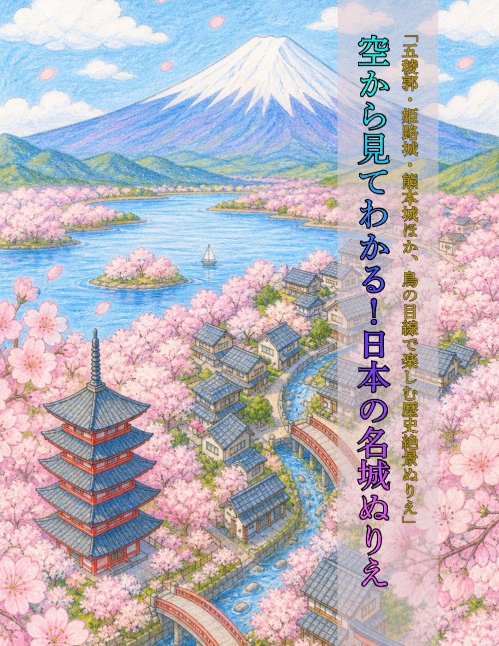空から見てわかる！日本の名城ぬりえ: 五稜郭・姫路城・熊本城ほか、鳥の目線で楽しむ歴史絶景ぬりえ