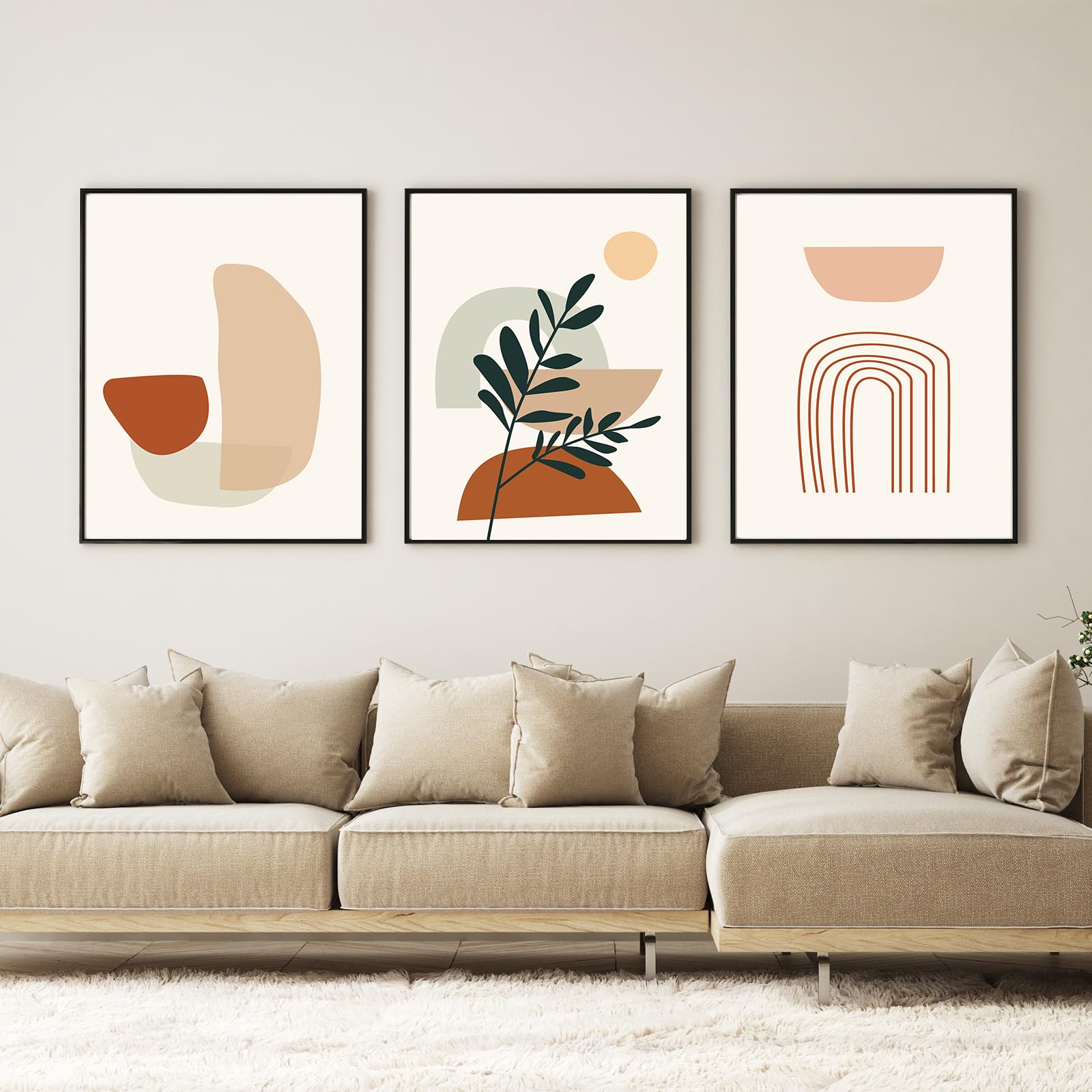 LYBOHO Canvas Pictures, Modern Abstract Art Poster Wall Pictures Living Room, Boho Poster Set for Living Room Bedroom - Image 4