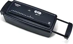 Aurora Triturador de Papel Cortado em Tiras de 6 Folhas/Cartão de Crédito, Portátil com Braço Extensível, Preto