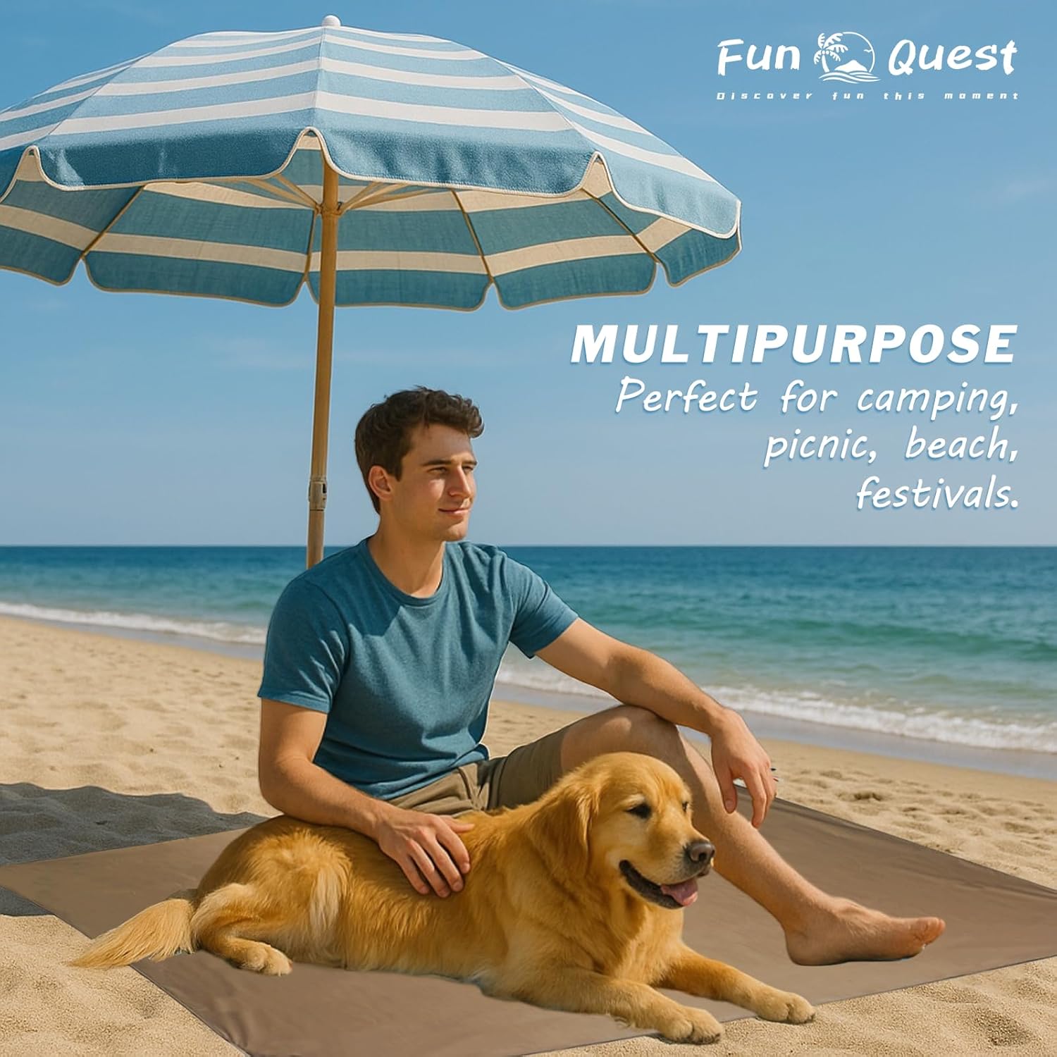 Picnic Blanket Waterproof – Packable Sand Proof Beach Blanket (0.42lb/0.66lb), Compact & Foldable, Fits in Pocket with Integrated Stakes, Ideal for Camping, Hiking, Travel, Concert, Festival - Image 6