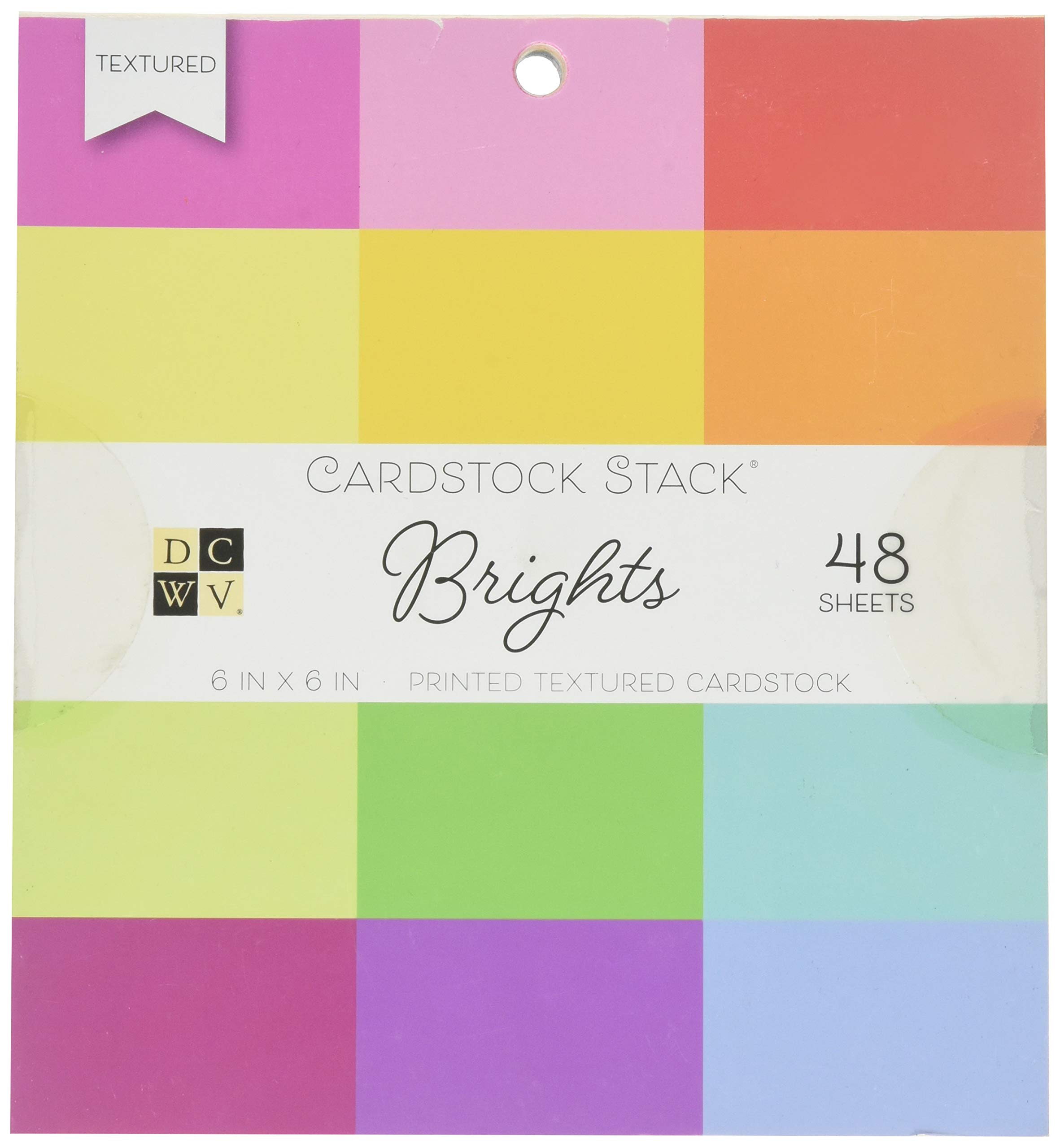 DCWV PS-005-00549 Card Stock 6X6 Brights Printed Textured Stack