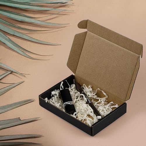 Miniatura 25 de Paquete de 50 cajas de envío pequeñas de 6 x 4 x 1 pulgadas, cajas de cartón corrugado blanco, caja de embalaje de correo móvil Blanco,Negro -,Marrón