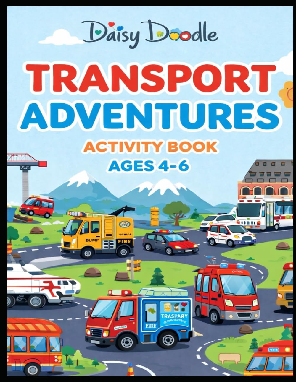Transport Adventures: Colouring Book for Kids: Colouring, Mazes, Tracing, Puzzle Fun with Cars, Trains, Planes and More!