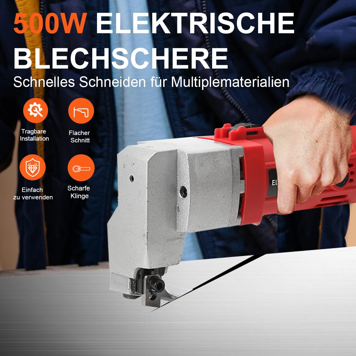 Cisaille à Tôle Pneumatique WilTec - 3500 Tr/min, 1.3 Mm Max - Grignoteuse Tôle Et Plastique