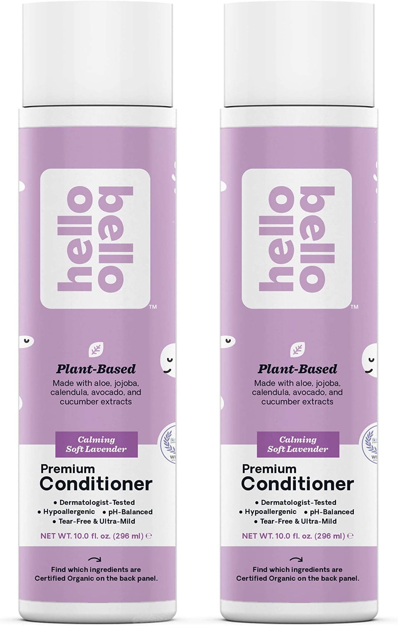Hello Bello Premium Conditioner I Ultra Mild, Moisturizing and Plant Based Conditioner for Babies and Kids I Lavender Scent I 20 FL Oz (2 Packs of 10oz)