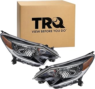 TRQ 2 Piece Headlight Assembly Set Driver & Passenger Side Compatible with Nissan Versa Note 2017-2019 NI2502257 NI2503257 260109ME0A 260609ME0A