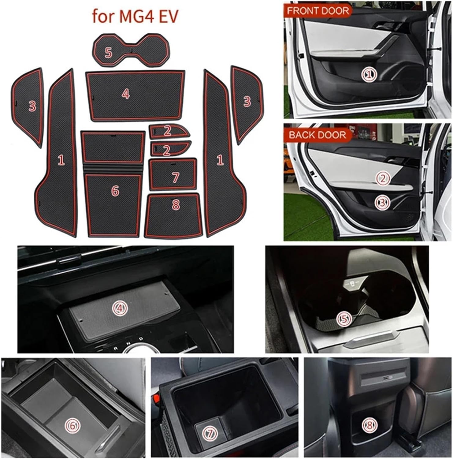 Anti-Slip Car Gate Slot Mat for MG 4 MG4 EV Non-Slip image 5