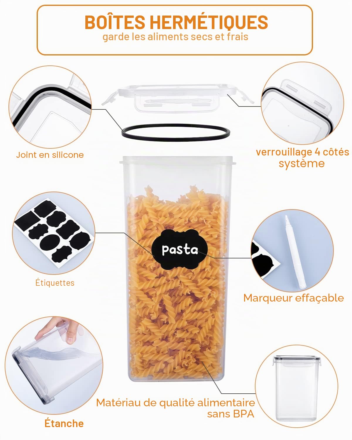 Lot de 25 Boite de Rangement Cuisine Alimentaire Hermétique