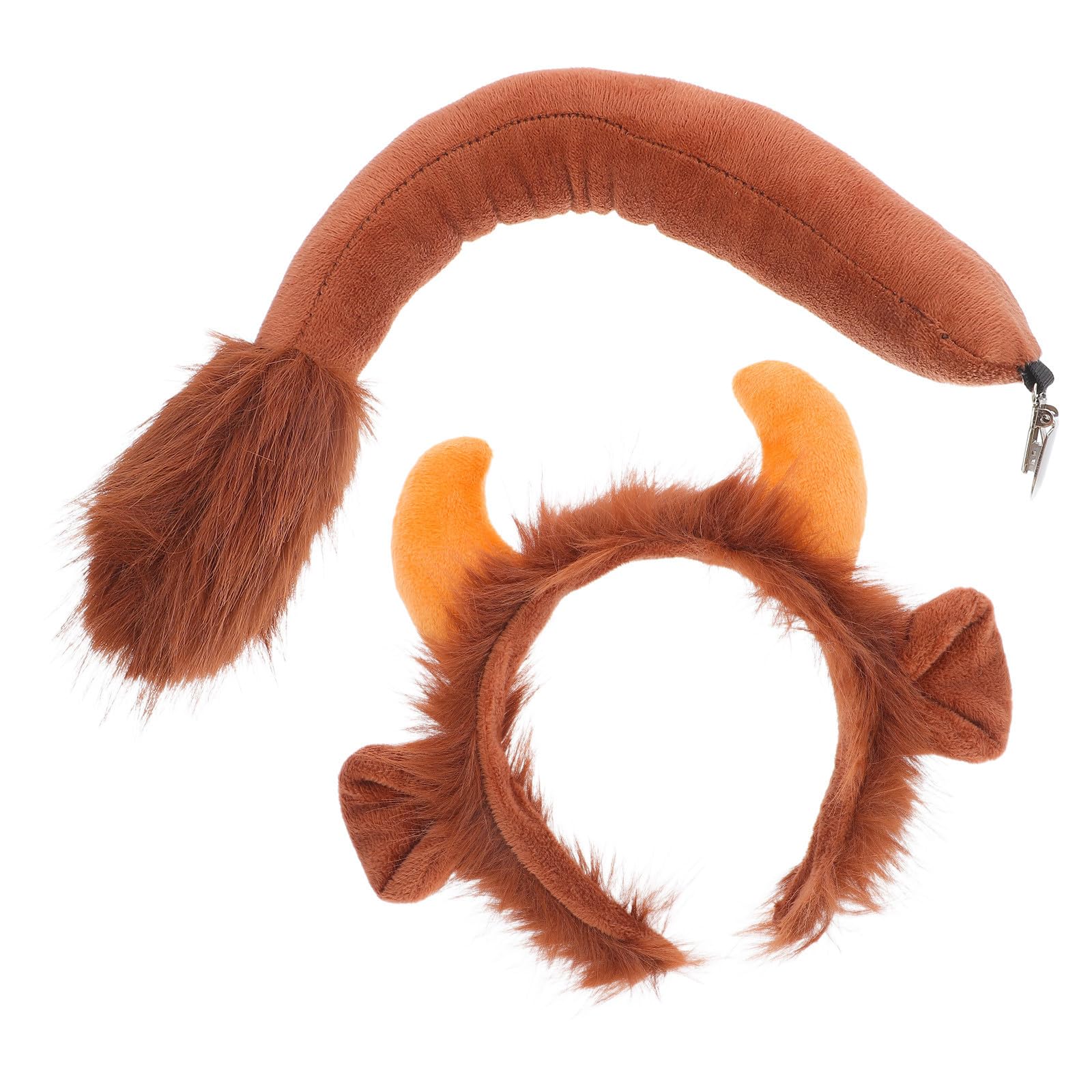 SOLUSTRE 5 Juegos Diadema Cuernos de Animal Marrón, Accesorio de Disfraz Adorable Tela, Adecuado para Cosplay y Fiestas de Disfraces