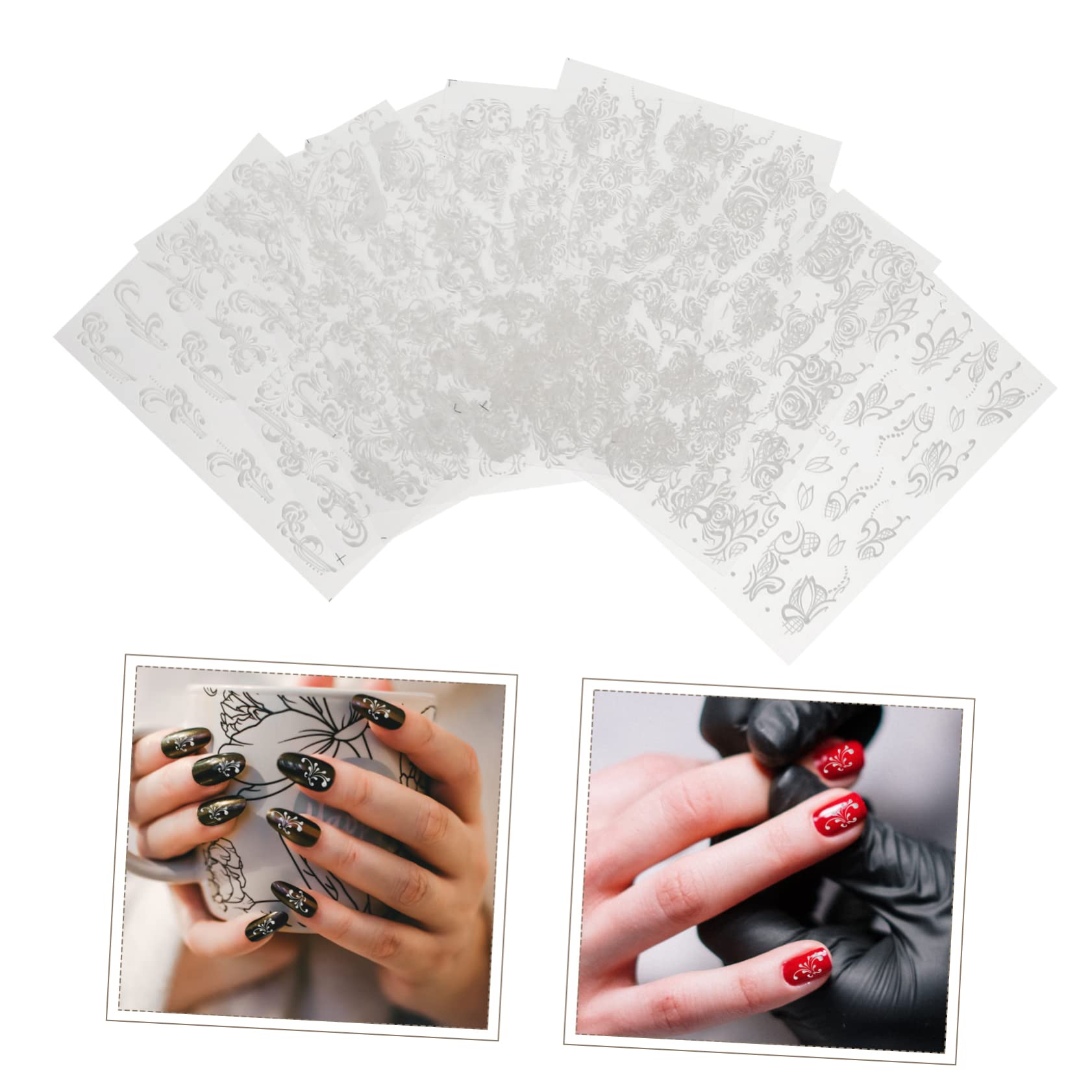 3 Set Adesivi Per Manicure Dei Fiori Di Rilievo Adesivi Per Unghie 3d Decalcomanie Per Unghie Fai Da Te Adesivi Per Unghie Per Le Donne Numero Di Adesivi Per Unghie 8 Fogli*3