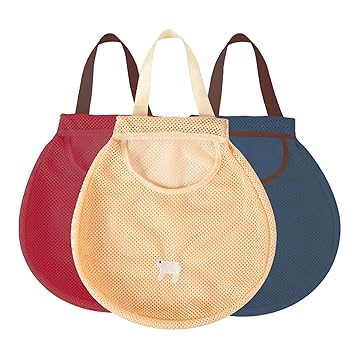 3PCS Kitchen Reusable Grocery Bags Fruit and Vegetable Bag Eco Market Bag Long Handle Net Tote Washable Produce Bags See Through Mesh Bags Shopping Handbag