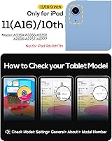 Vista 2 de BRAECN Funda para iPad (A16) de 11ª/10ª generación de 11 pulgadas/10.9 pulgadas 2025/2022, silicona protectora resistente con protector de pantalla