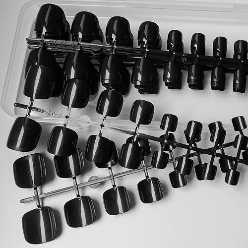 Miniatura 30 de LoveOurHome 576 uñas postizas a presión para mujer, uñas postizas de gel con pegamento en los dedos, uñas postizas cuadradas cortas, uñas postizas