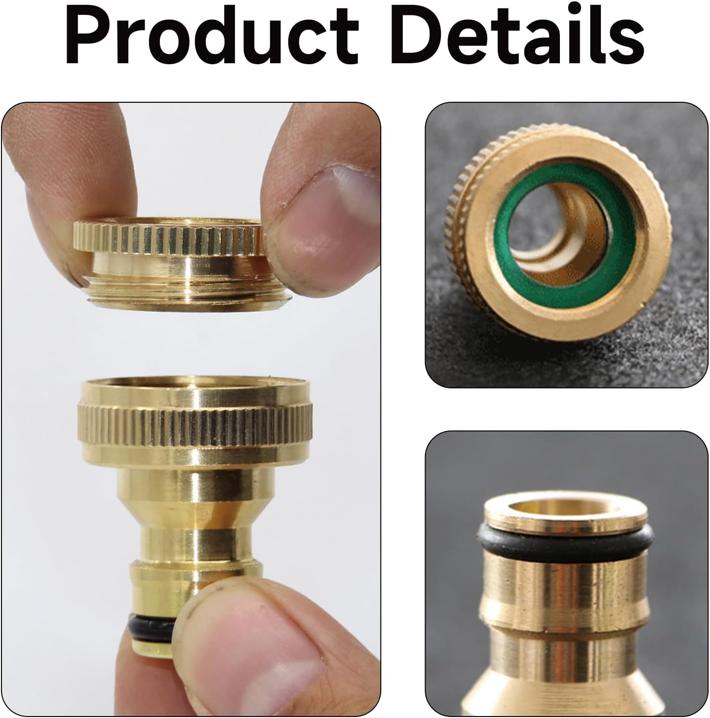 2 PCS Brass Hose Connector,Hosepipe Connectors Garden Pipeadapter Fittings,Kitchen Hozelock Water,Faucet Fitting Adaptor Female Threaded,Connection Universal Mixer,for Outdoor,House Indoor,Gardena