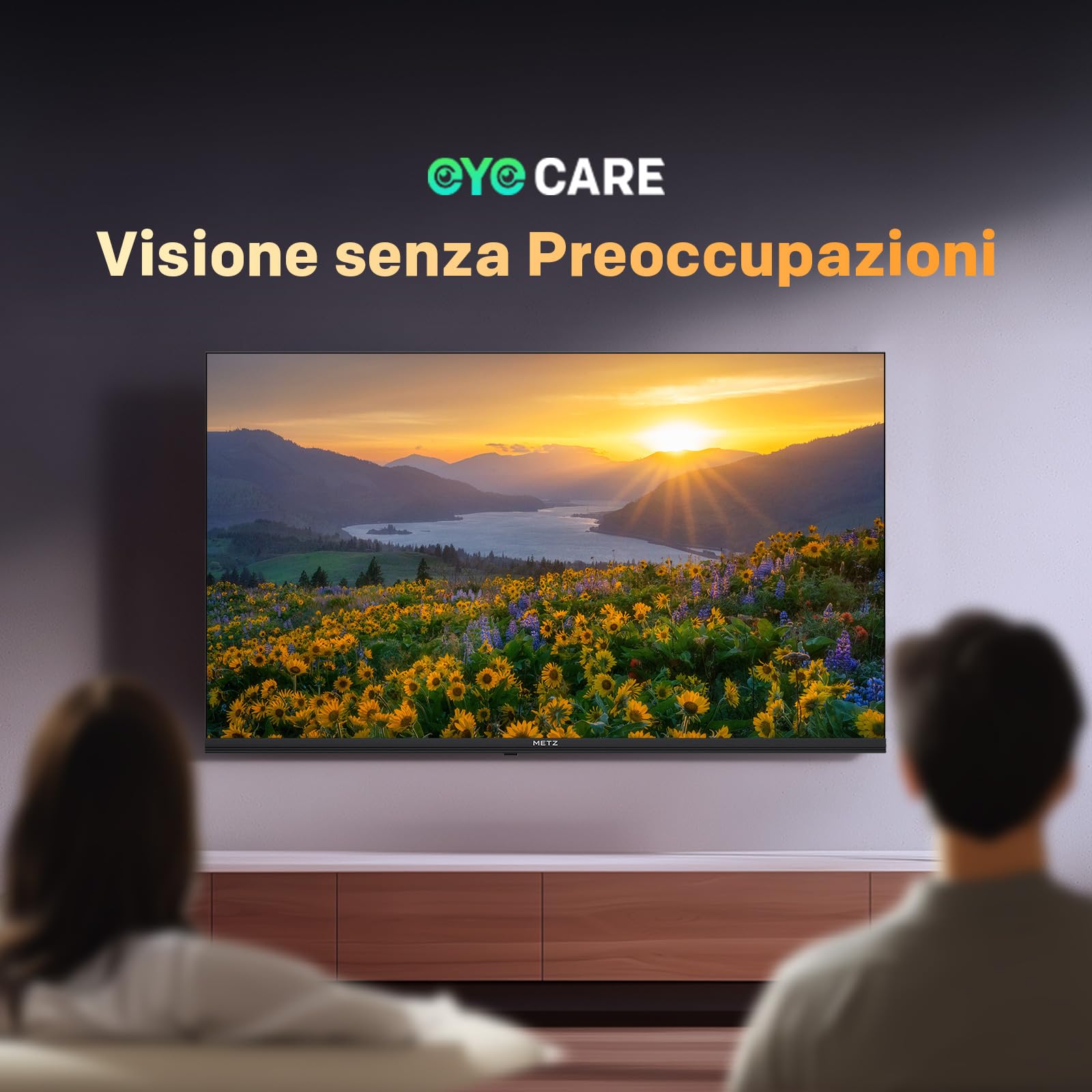 Metz 40 Pollici Smart TV Google TV LED QLED+ HDR10 Dolby Audio Bluetooth 5.1 EyeCare DVB-T/T2/C/S/S2 CI+ HEVC Main10 1.5GB RAM 40MQH7000Y