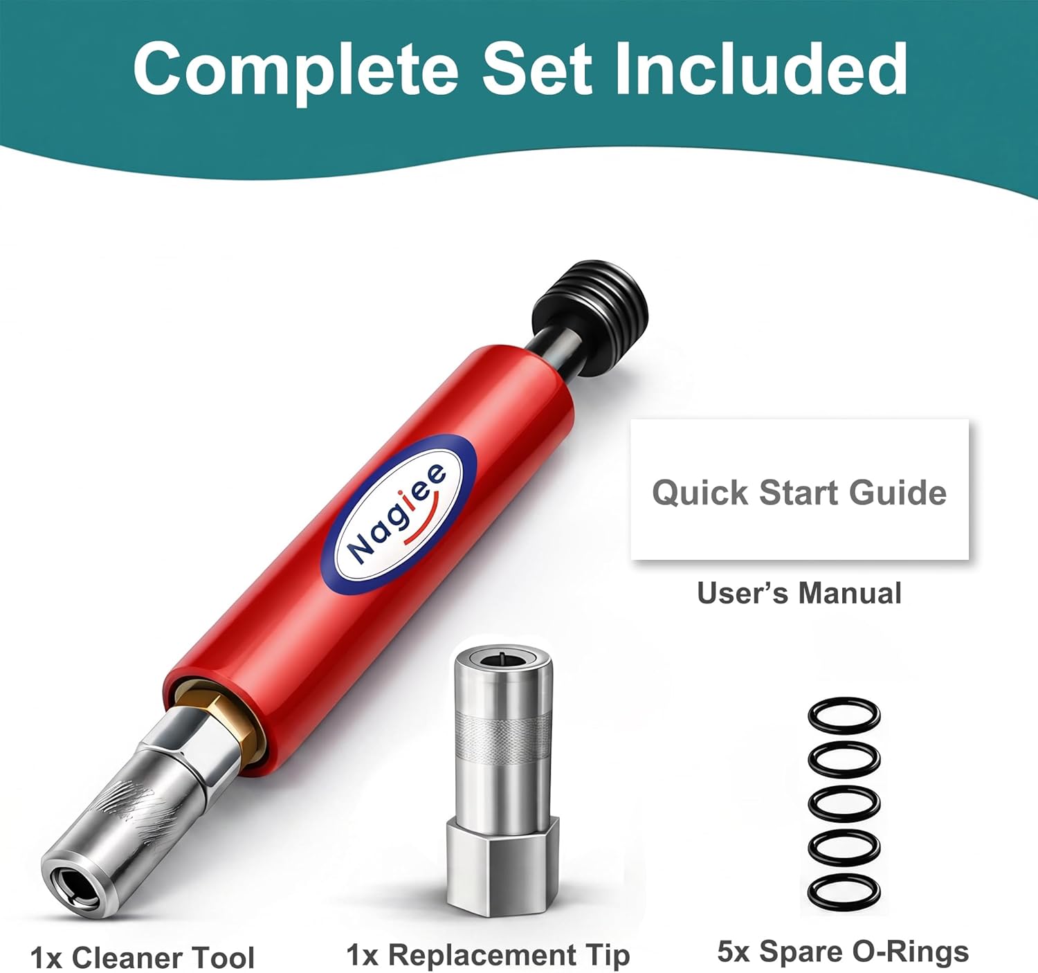 Grease Fitting Cleaning Tool, Grease Zerk Cleaner, Zerk Fitting Cleaning Tool, Easy Clean and Flush Out Old Dried Grease with Hydraulic Pressure & Penetrating Oil for Zerks Pins Shafts Bushings Joints