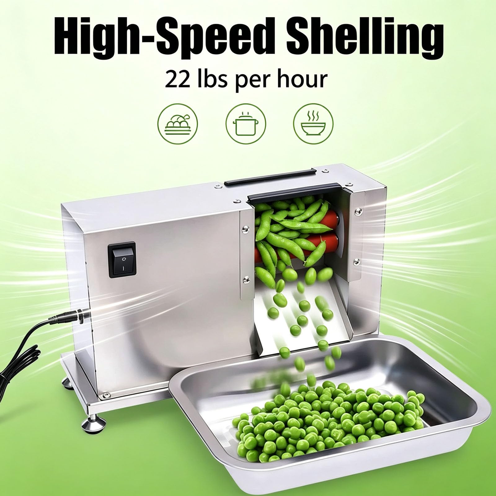 Bohnenschäler aus Edelstahl für Erbsen, Soja und Edamame
