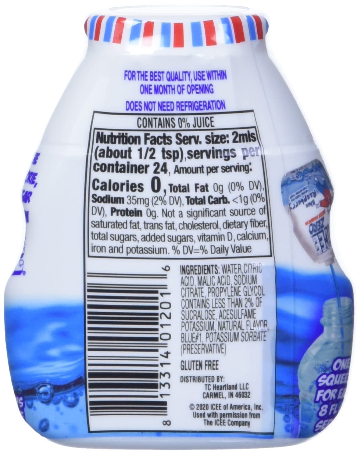 ICEE Zero Calorie Blue Raspberry Liquid Water Enhancer Drink Mix, Natural Flavor Drops, Sugar Free, 1.62 Fl Oz Concentrate (48 Ml) - 4 Pack