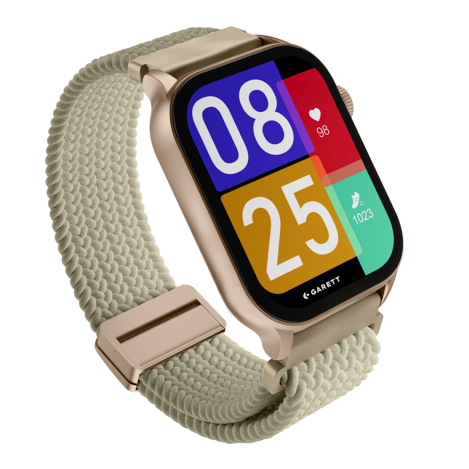 garett Smartwatch zegarek fitness – z Gorilla Glass AMOLED – funkcja płatności NFC – Bluetooth telefonia tryby sportowe – unisex – z 2 bransoletkami – Activity 3 Gold