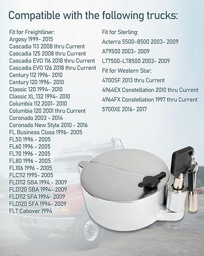 Miniatura 5 de 2 fundas mejoradas para tapa de combustible con bloqueo de semirremolque, compatibles con camiones Freightliner, Sterling y Western Star Clase 8