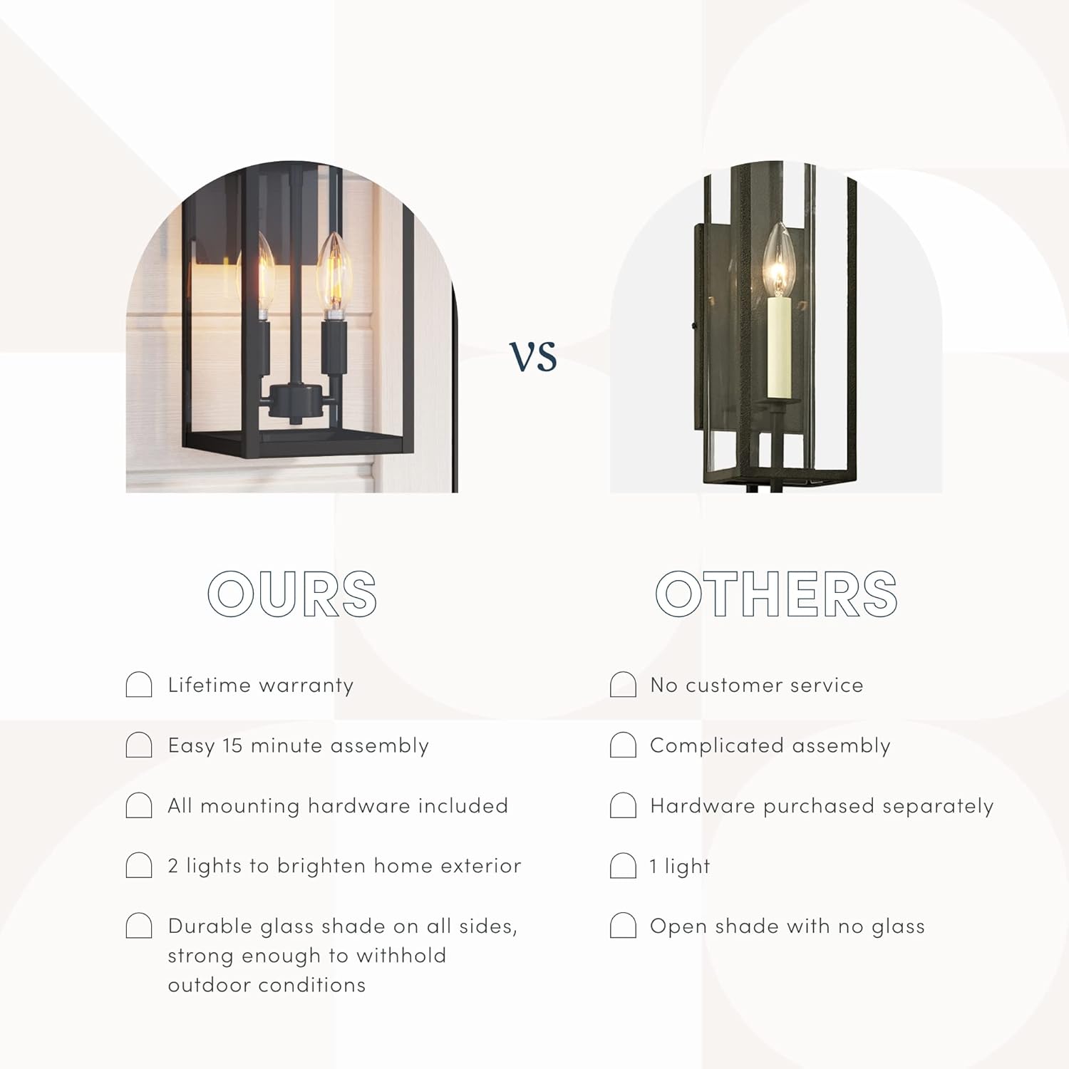 Nathan James Ferris Outdoor Black Wall Sconce Light Fixture, Porch Lantern for Exterior with Iron Frame and Clear Glass Shade, Black/Clear : Everything Else