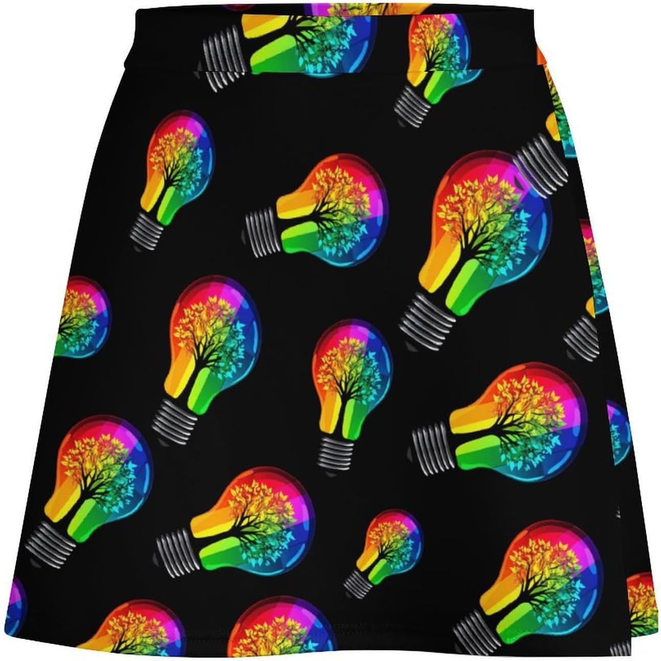 Light Bulb Colorful Art Tree Skorts for Women Mini A-line Skirt Casual Tennis Golf Short Skirts