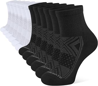 CLOSEMATE 6 Pairs Athletic Ankle Socks for Women Soft Cotton Cushioned