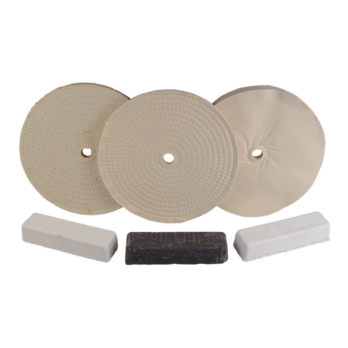 10" Stainless Buffing Set 8455-137, Fits 3/4"-7/8" Arbor Hole, Made in USA