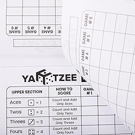 PlayDice Score Pads for Yahtzee: 120 Easy Tear Off, Large Print Score Sheets Compatible with Yardzee and Yahtzee Games (8.5x11-120 Pages)