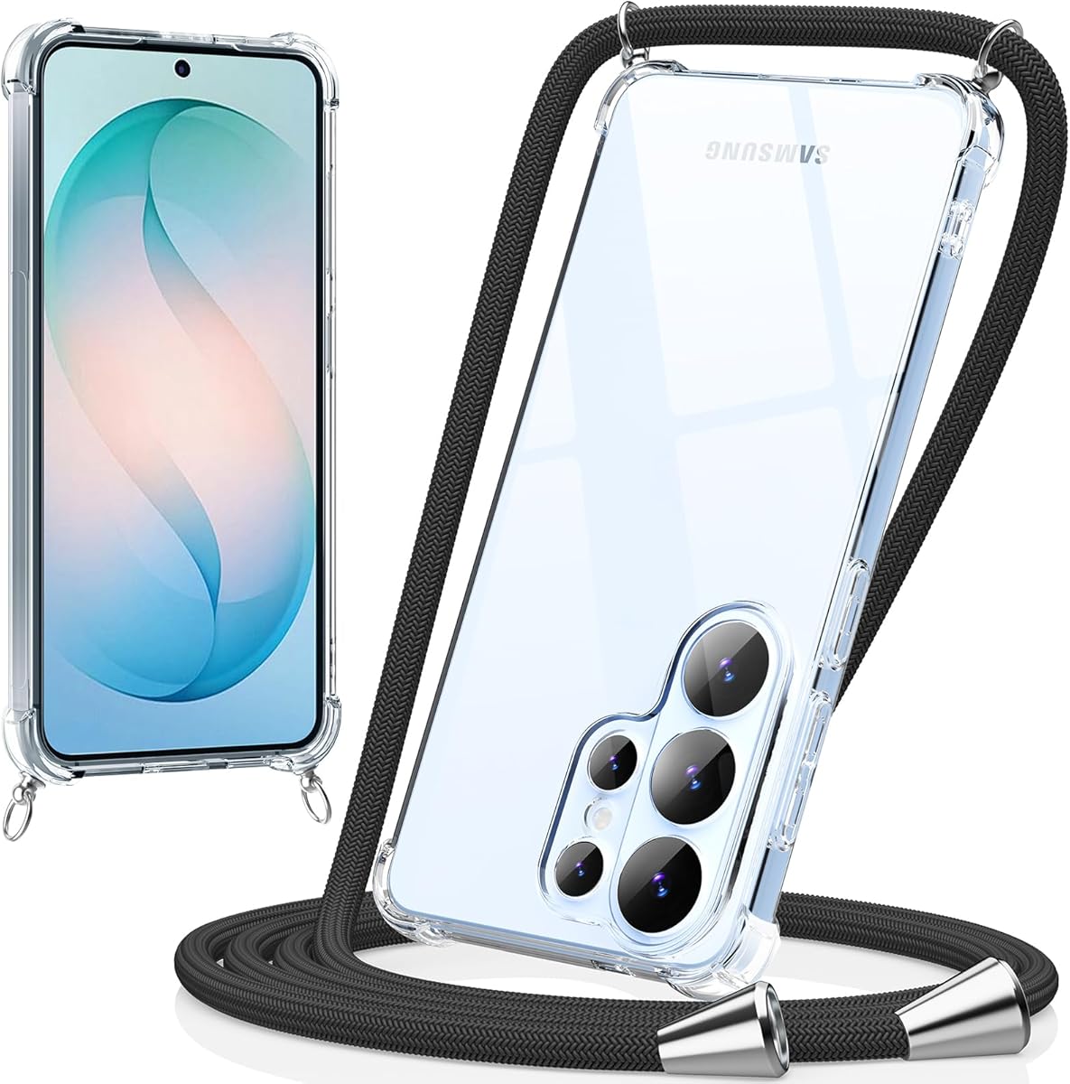 caslord Handyband kompatibel mit Samsung Galaxy S26 Ultra, Necklace Hu?lle mit Bands Handyhu?lle fu?r zum Umha?ngen,Stoßfeste Schutzhu?lle zum Umha?ngen Kordel, Schwarz