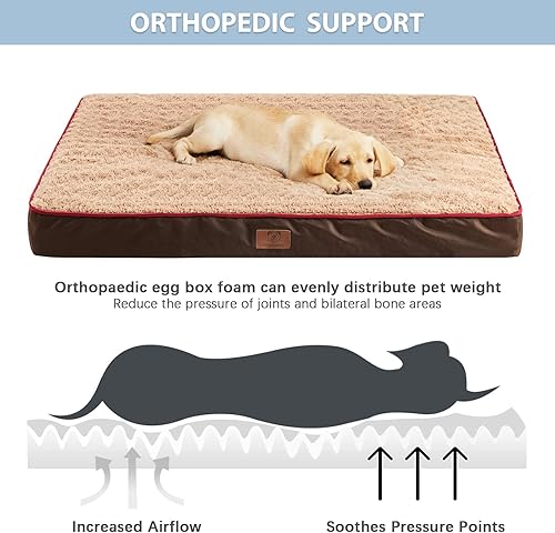 Vista 14 de WNPETHOME Cama ortopédica grande para perro, cama grande impermeable para perros con funda extraíble lavable y parte inferior antideslizante, Azul