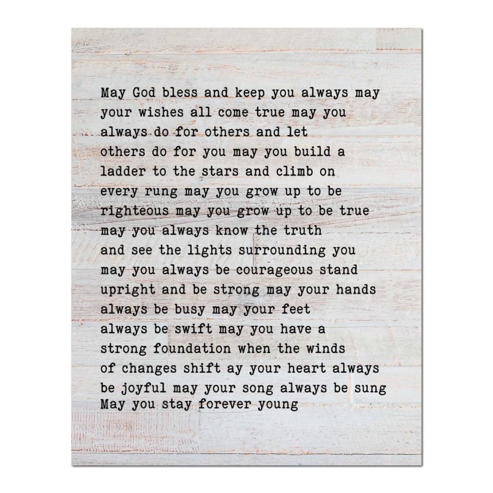 Décoration murale verticale pour chambre de ferme avec citation spirituelle en bois