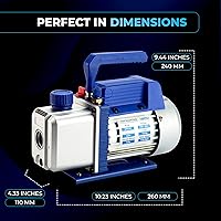Vista 6 de Bomba de vacío de 4 CFM para sistema de aire acondicionado - Bomba de vacío HVAC - Bomba de vacío de aire acondicionado automotriz de 1/4 HP