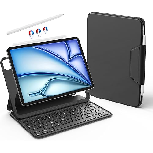 Keyboard Case for 11-10.9 inch iPad Air M3/M2, Air 5/4 th, Pro (M4/4/3/2/1 Gen) Ultra-Light Premium Leather Protective
