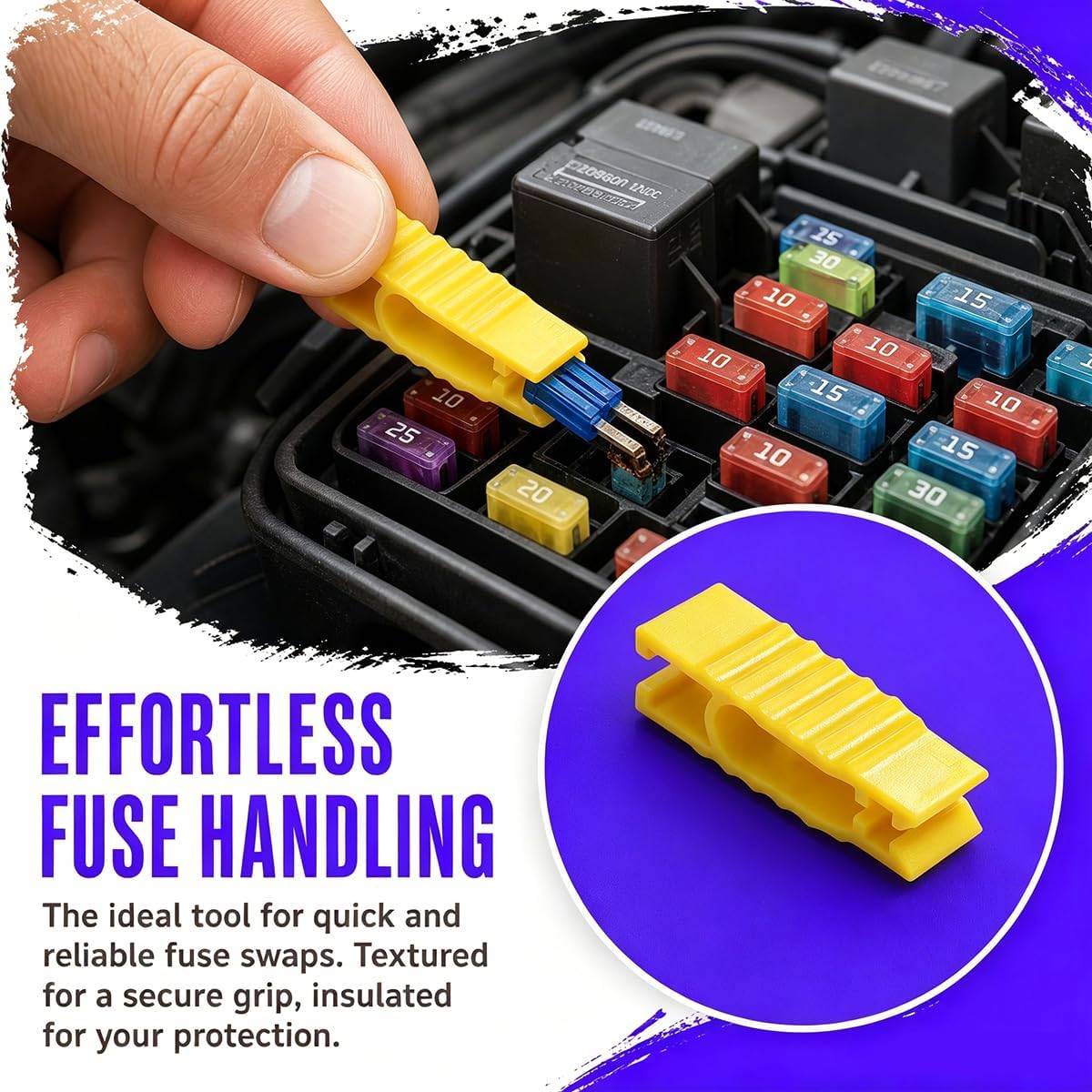 10PCS Car Fuse Puller Tool, Plastic Vehicle Blade Mini Standard Fuse Removal Extractor Tool, Automotive Insertion Clip Fusible Extractor Remover Puller, Universal for Most Vehicles