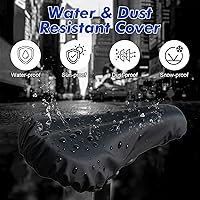 Vista 8 de Cojín de asiento de bicicleta acolchado de gel extra suave y cómodo para hombres y mujeres, cómodo, con pelotón estacionario, ejercicio, bicicletas