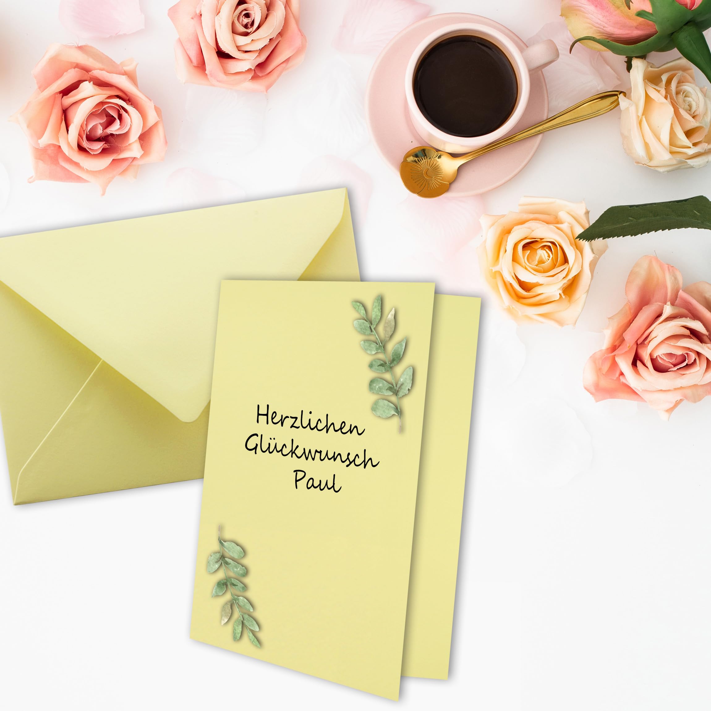 FarbenFroh Lot de 200 cartes pliantes - Format B6 - Avec enveloppes - Jaune pastel (jaunes) - 120 x 170 mm - Idéal pour cartes d'invitation, mariage, baptême, communion, confirmation - Marque :
