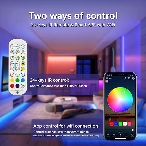 Vista 27 de RGBZONE Controlador LED Bluetooth RGB, controlador de tira de luces LED de música inteligente de 4 pines, control remoto IR de 40 teclas para tiras