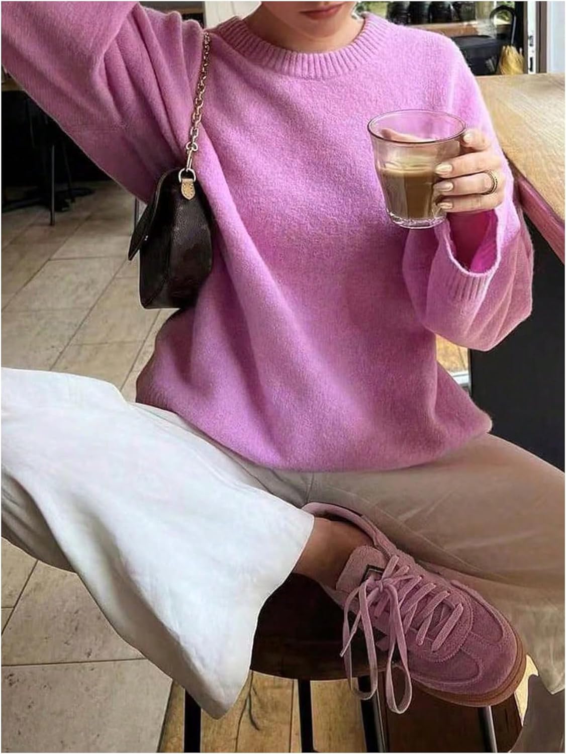 GORGLITTER Women's Oversized Knit Sweater Dressy Long Sleeve Cozy Sweaters Pullover Jumpers Trendy Fall Fashion - Image 4