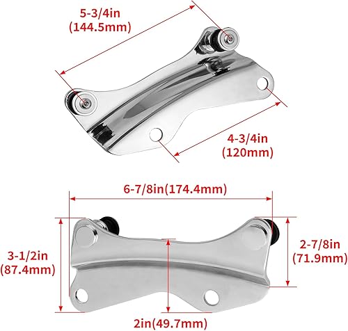 Miniatura 5 de ECOTRIC Kit de accesorios de acoplamiento cromados de 4 puntos compatible con Harley Davidson Touring Street Glide Road King Electra Glide 2014-2024