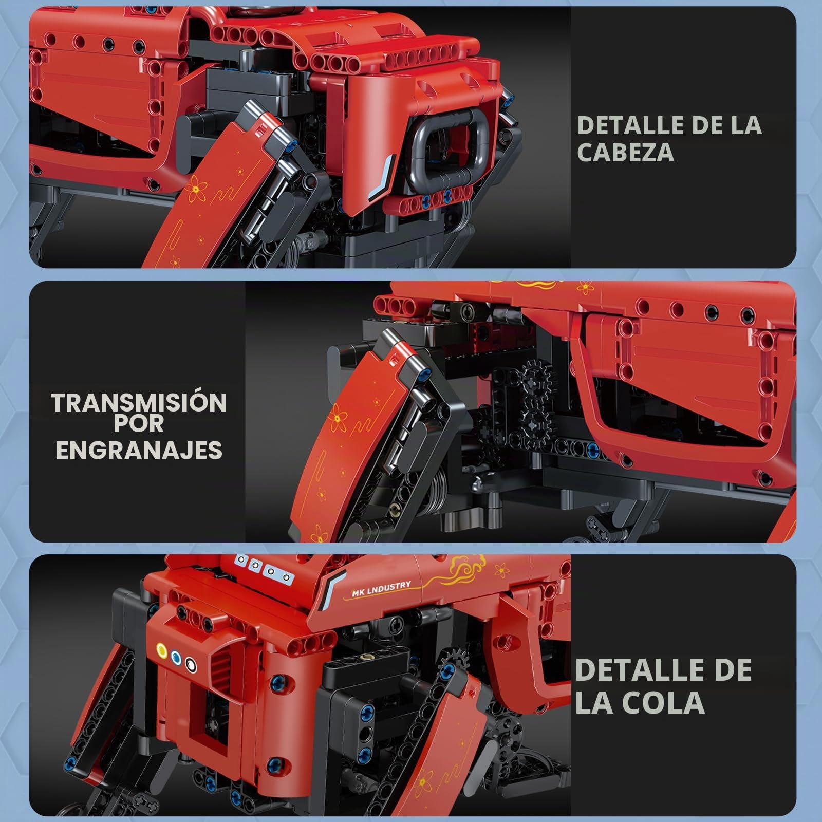 Mould King 15067 Modelo de Robot de Control Remoto, 936 Piezas de Ingeniería Mecánica Perro Bloques de Construcción para Adultos y Niños, DIY Juego de Construcción como Juguetes/Regalos
