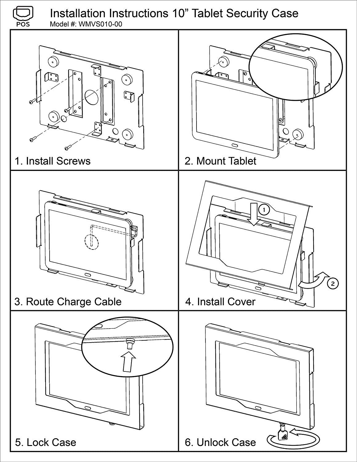TABcare Locking Wall Mount Metal VESA Anti-Theft Enclosure Compatible for Lenovo ThinkPad X1 2nd Gen 12" Tablet (ThinkPad X1 Tablet Gen 2, Black)