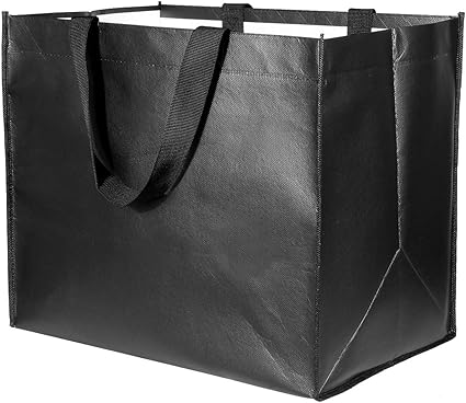 Amazon Co Jp 大型再利用可能食料品バッグ 10個パック 高耐久 補強ハンドル Xステッチ保持 50ポンド 丈夫なショッピングトートバッグ 折りたたみ可能 洗濯可 環境に優しい 3色 シューズ バッグ