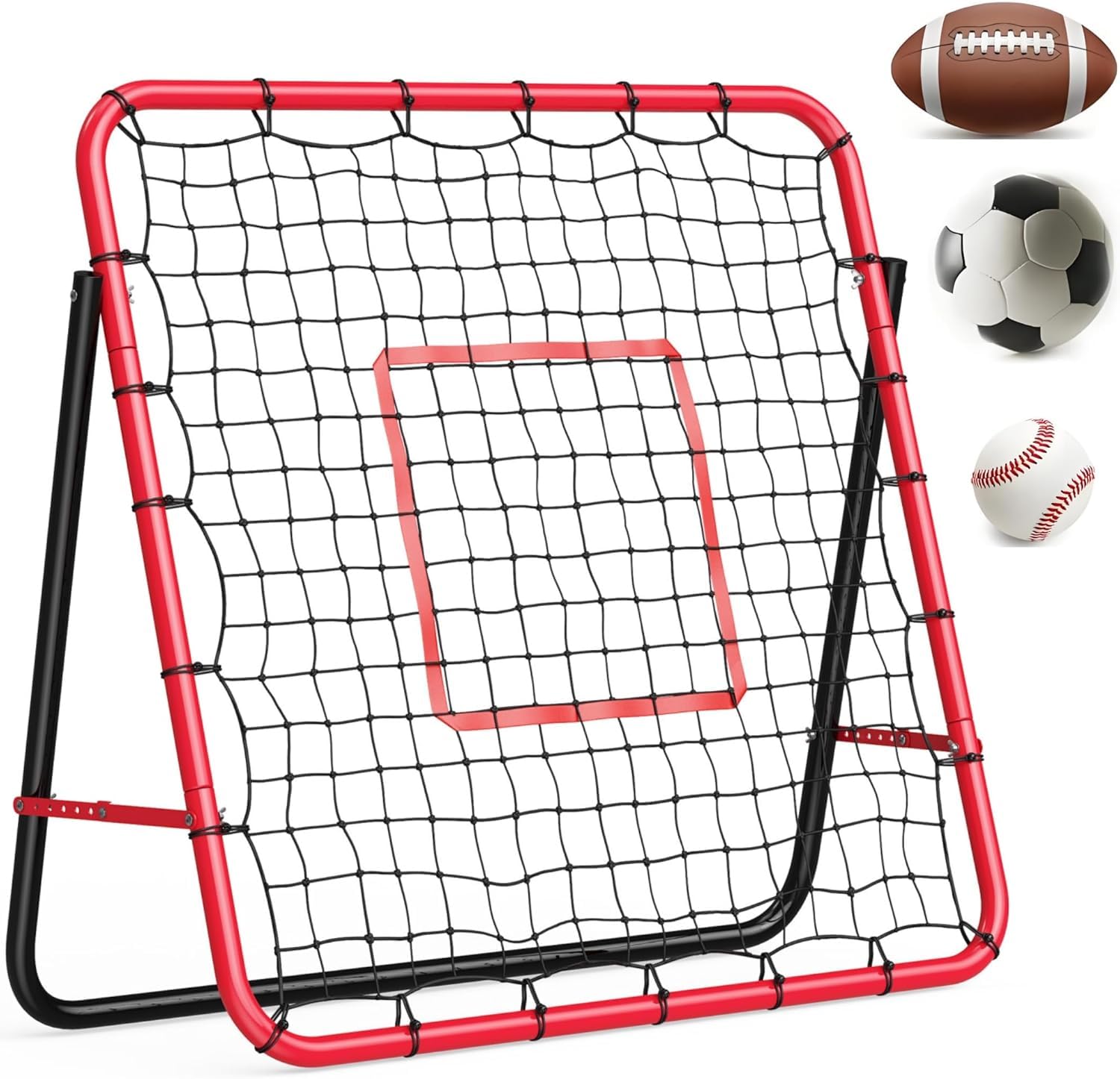 GarveeLife Baseball Rebounder Netz, Verstellbarer Winkel, Sports Baseball Rebounder mit Ziel, Wurf- und Fielding-Trainingsgerät Für Softball, Fußball, Volleyball